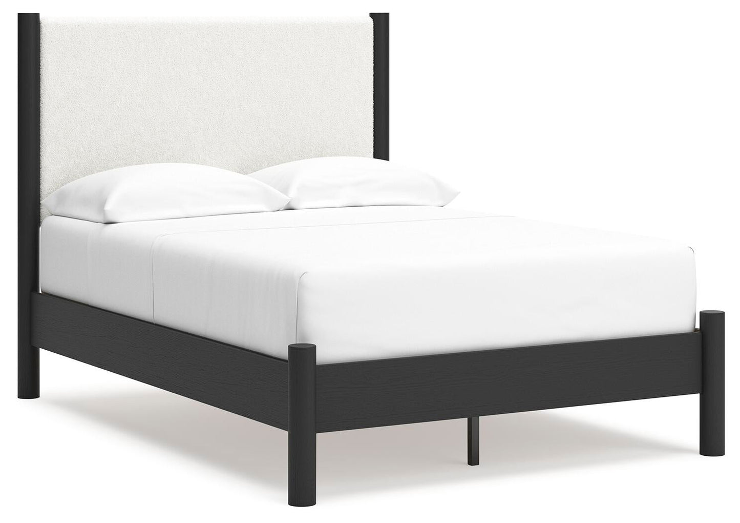 Cadmori Cama Tapizada con Panel, Cómoda y Espejo