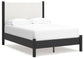 Cadmori Cama Tapizada con Panel, Cómoda y Espejo