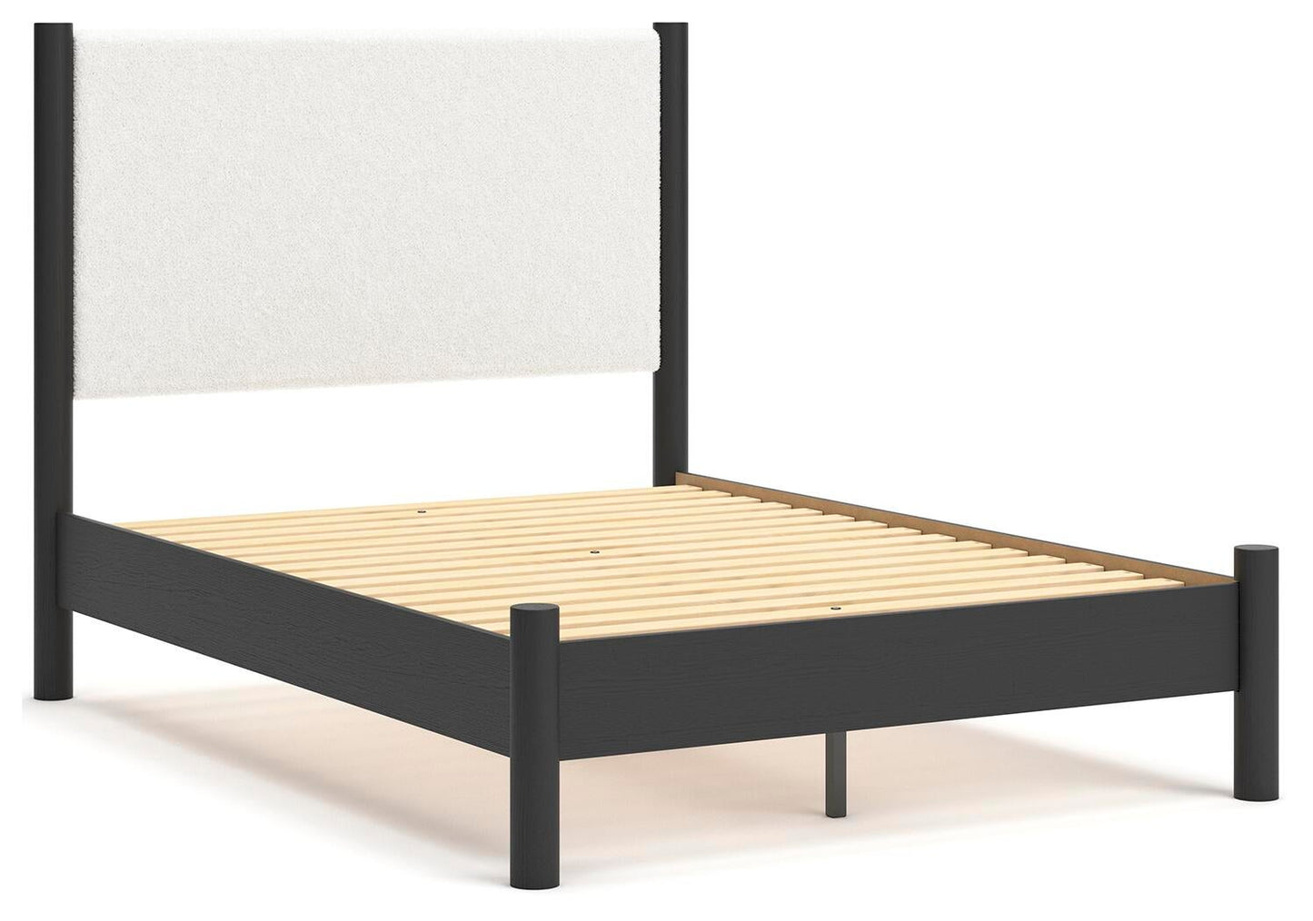 Cadmori Cama Tapizada con Panel, Cómoda y Espejo