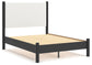 Cadmori Cama Tapizada con Panel, Cómoda y Espejo