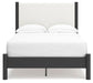 Cadmori Cama Tapizada con Panel, Cómoda y Espejo