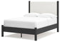 Cadmori Cama Tapizada con Panel, Cómoda y Espejo