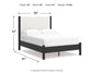 Cadmori Cama Tapizada con Panel, Cómoda y Espejo