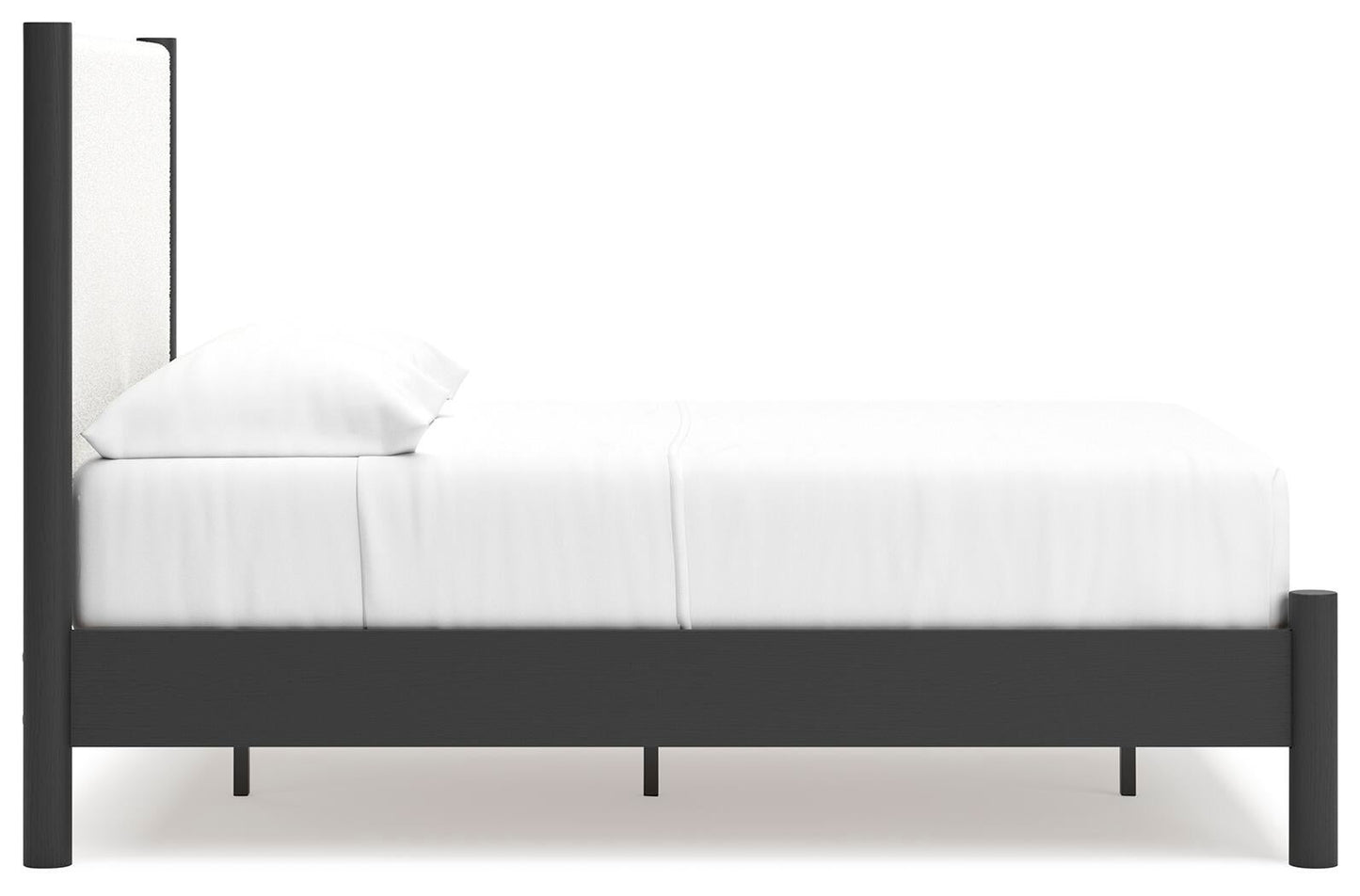 Cadmori Cama Tapizada con Panel, Cómoda y Espejo