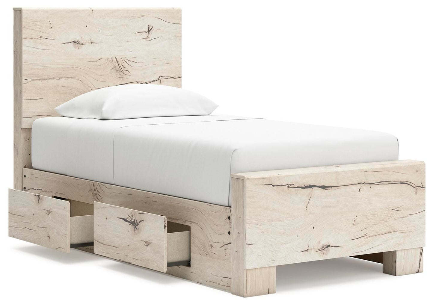 Lawroy  Panel Bed With Storage, Dresser And Mirror