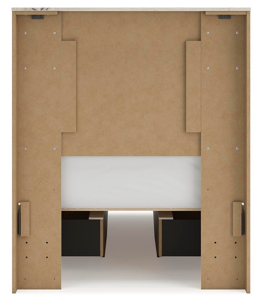Lawroy  Panel Bed With Storage, Dresser And Mirror