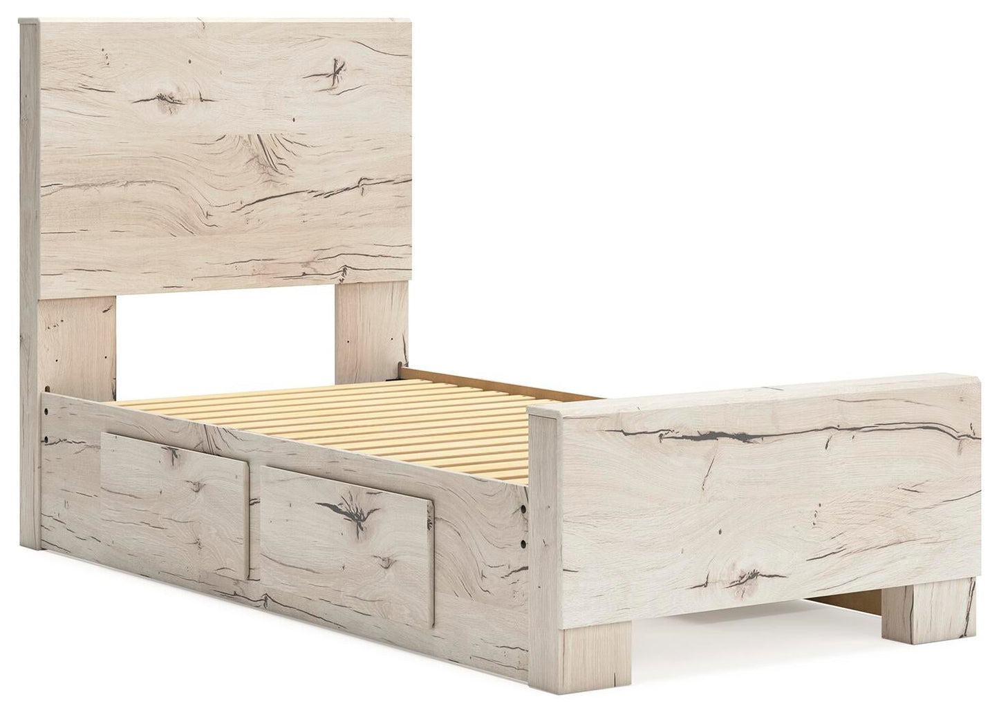 Lawroy  Panel Bed With Storage, Dresser And Mirror