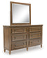 Sturlayne California  Upholstered Panel Bed, Dresser, Mirror, Chest And Nightstand
