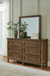 Sturlayne California  Upholstered Panel Bed, Dresser, Mirror, Chest And Nightstand