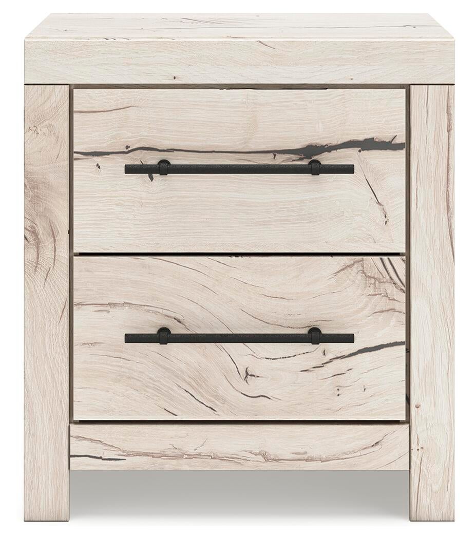 Cama, cómoda, espejo y mesita de noche Lawroy Panel