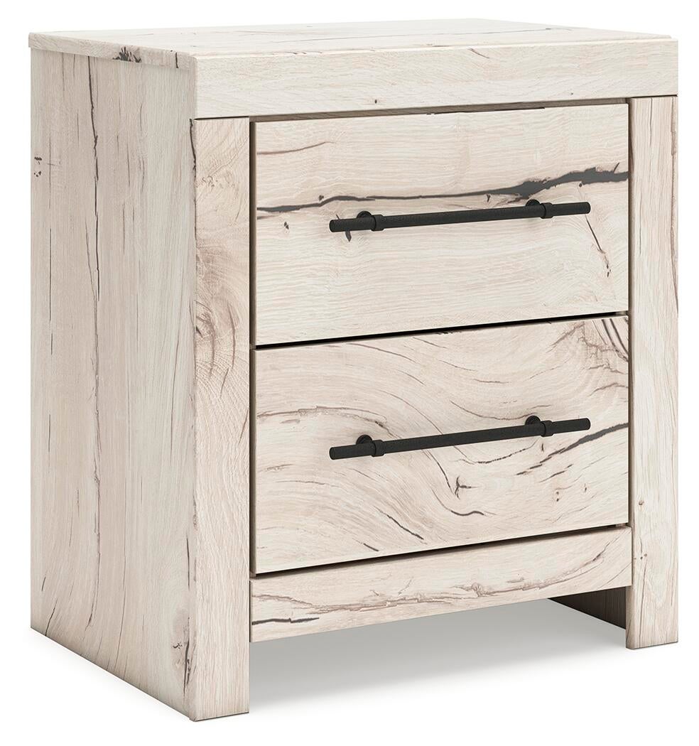 Cama, cómoda, espejo y mesita de noche Lawroy Panel