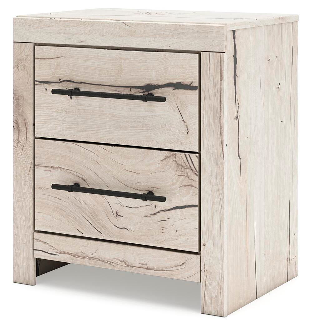 Cama, cómoda, espejo y mesita de noche Lawroy Panel