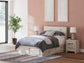 Cama, cómoda, espejo y mesita de noche Lawroy Panel