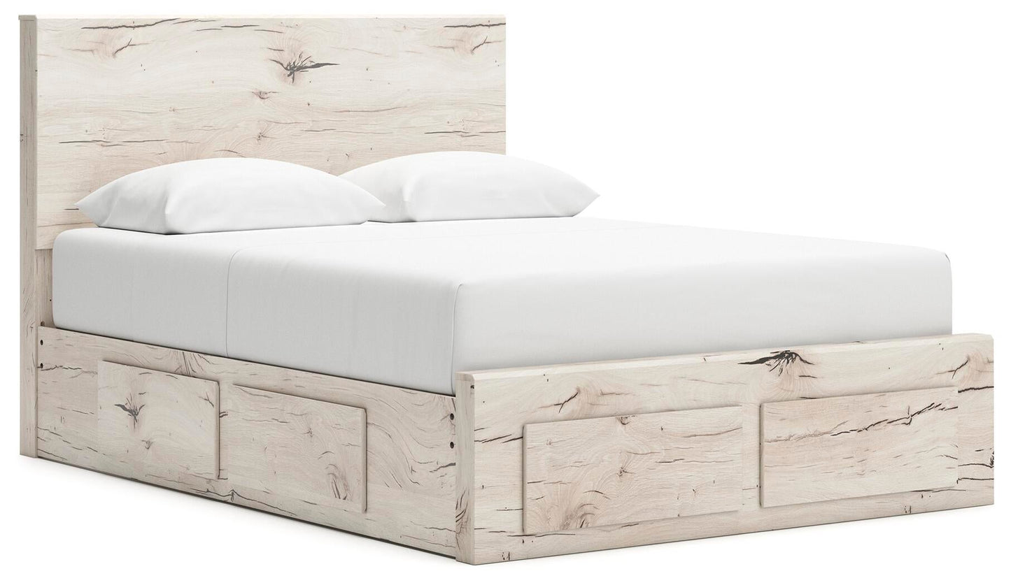 Cama con cabecero Lawroy, cómoda y espejo