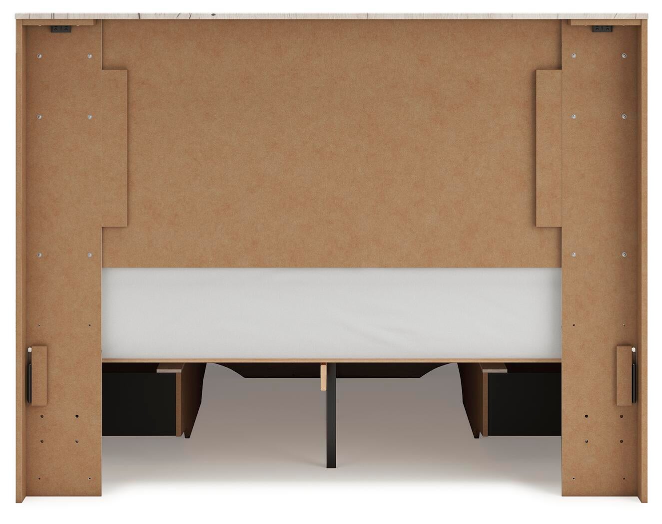 Cama con cabecero Lawroy, cómoda y espejo