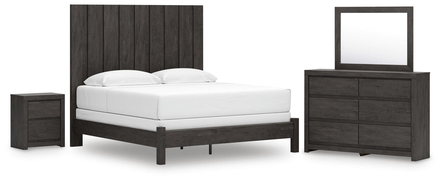 Fraluna  Panel Bed, Dresser, Mirror And Nightstand