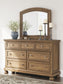 Feddinger California  Storage Sleigh Bed With Mirrored Dresser And Nightstand