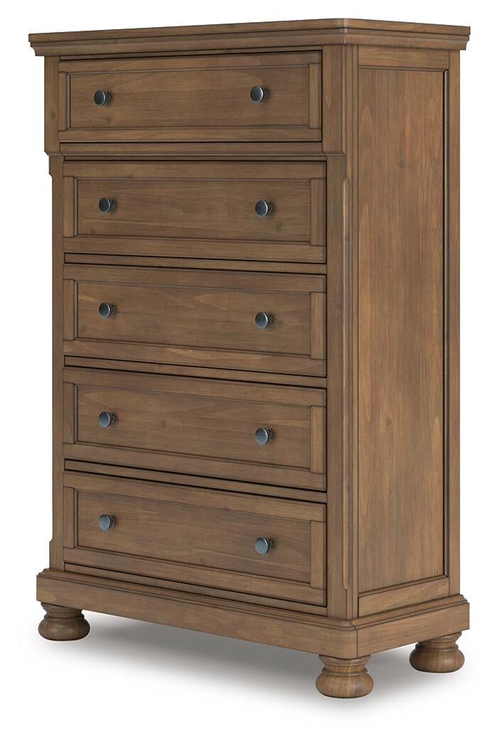 Feddinger California  Storage Sleigh Bed With Mirrored Dresser, Chest And Nightstand