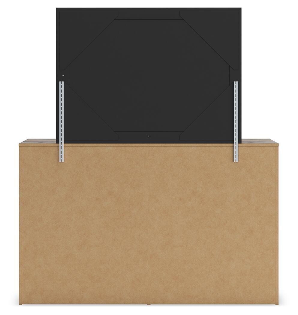 Cama de paneles, cómoda, espejo y mesita de noche Graystorm