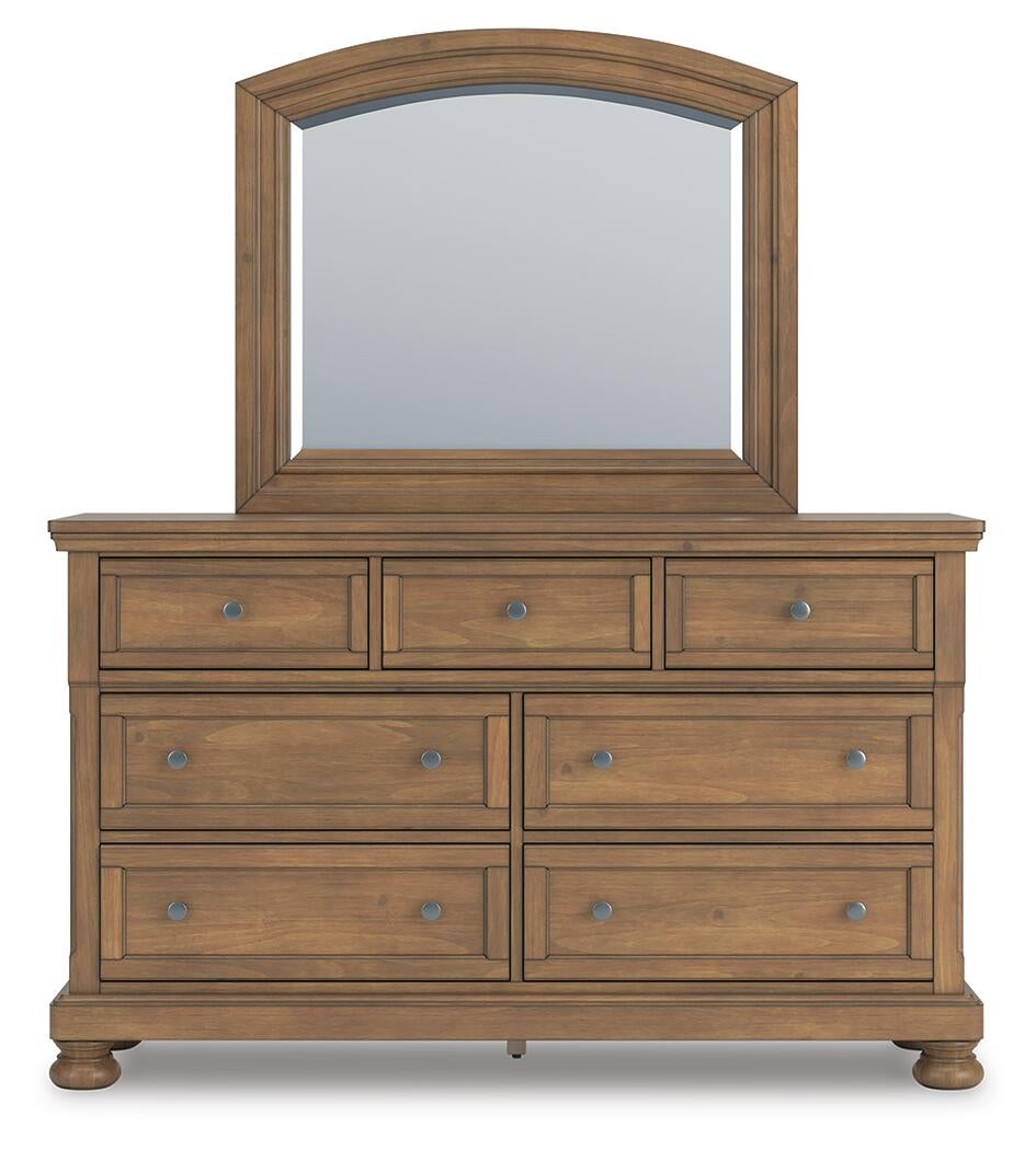 Feddinger California  Storage Sleigh Bed With Mirrored Dresser
