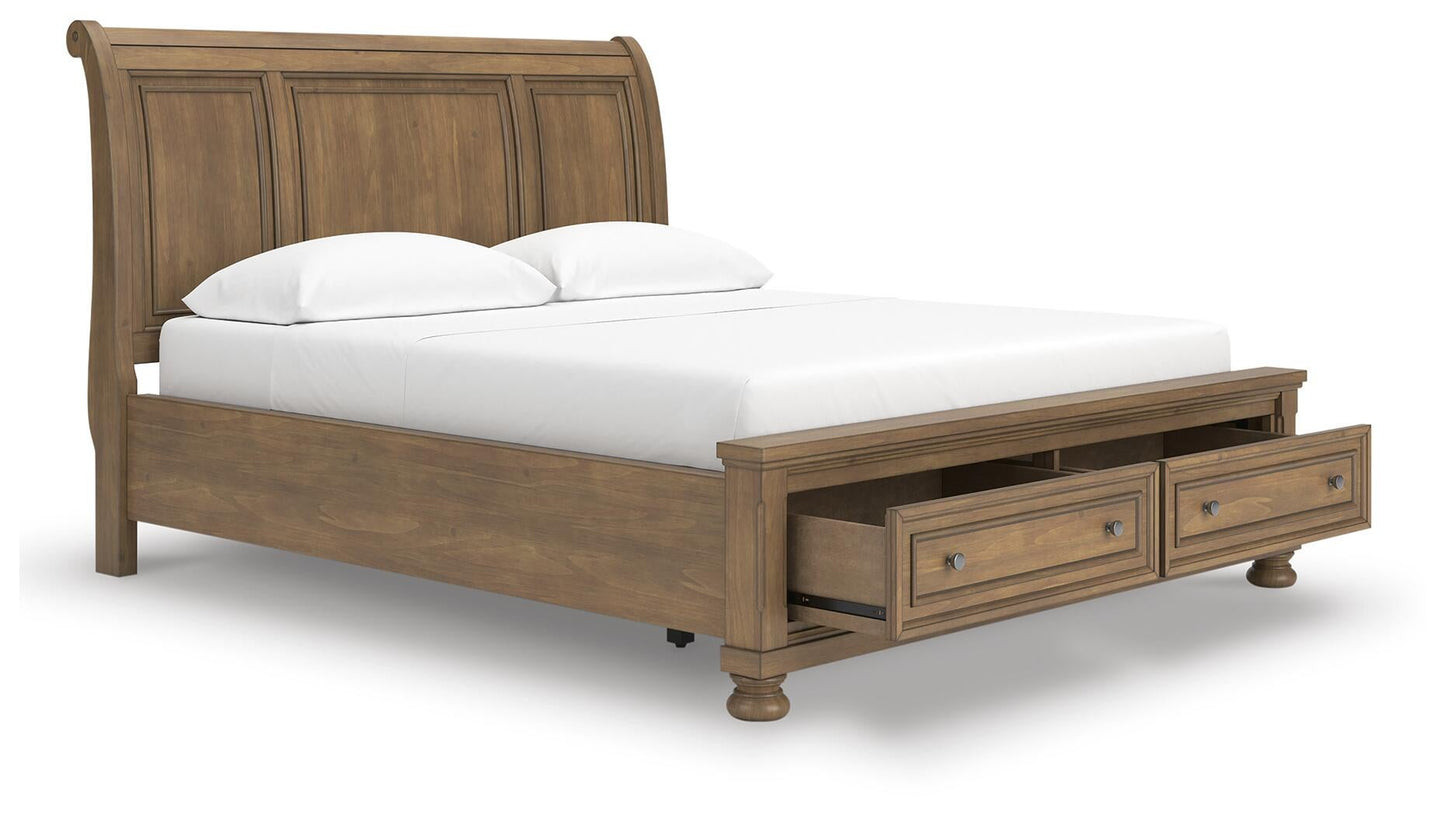 Feddinger California  Storage Sleigh Bed With Mirrored Dresser