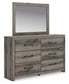 Graystorm  Panel Bed, Dresser And Mirror