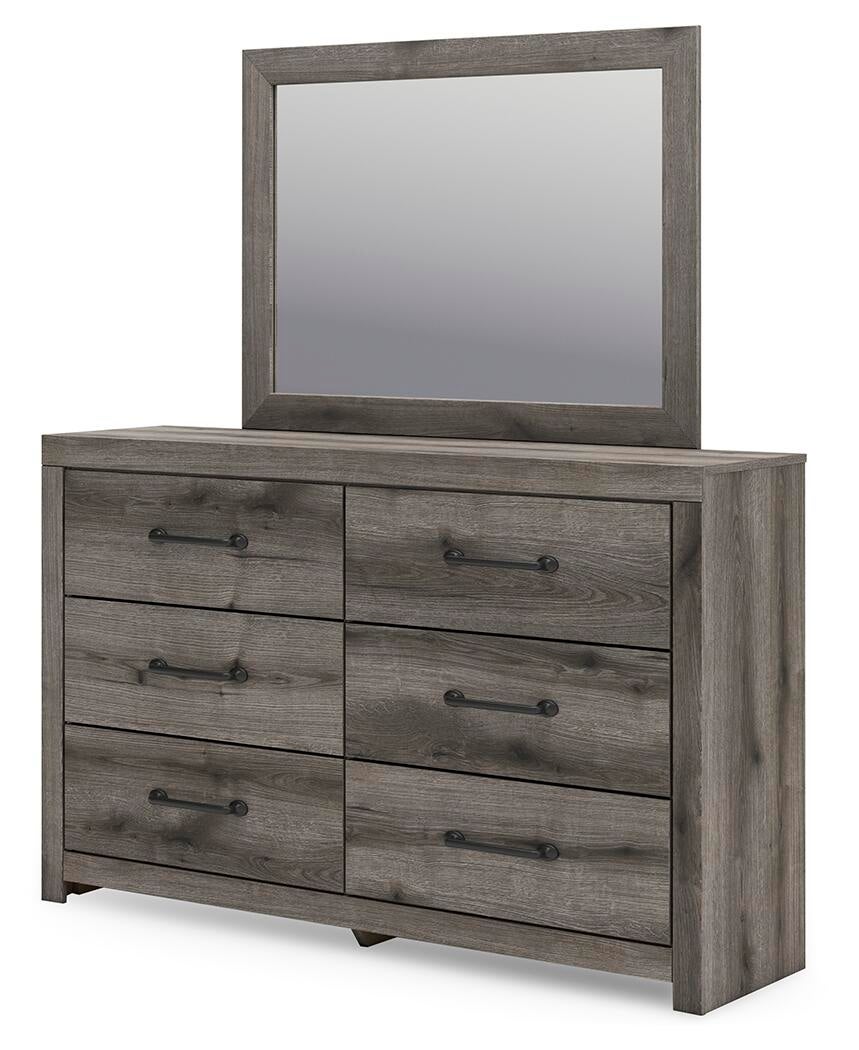 Graystorm  Panel Bed, Dresser And Mirror