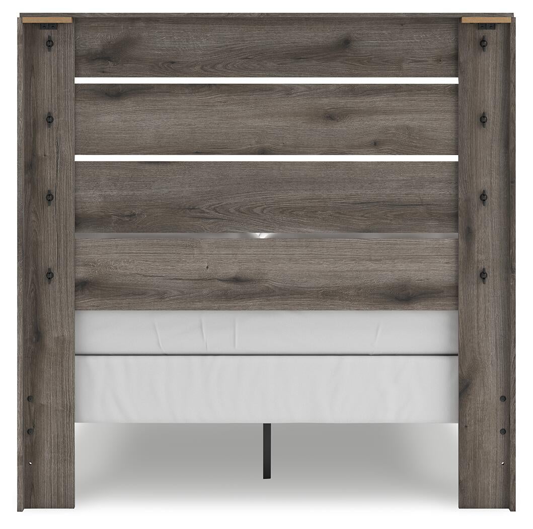 Graystorm  Panel Bed, Dresser And Mirror