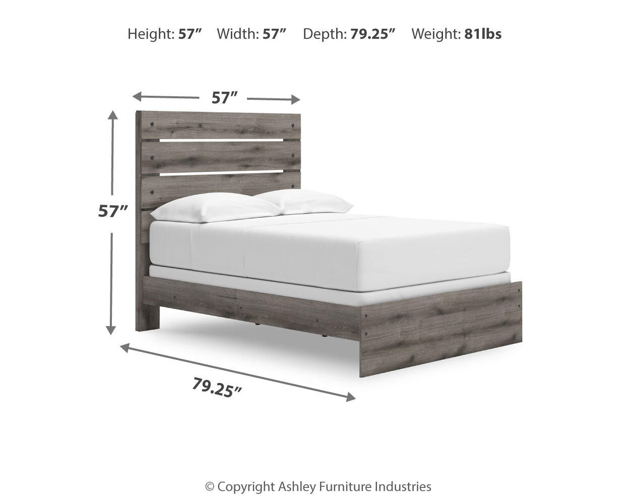 Graystorm  Panel Bed, Dresser And Mirror