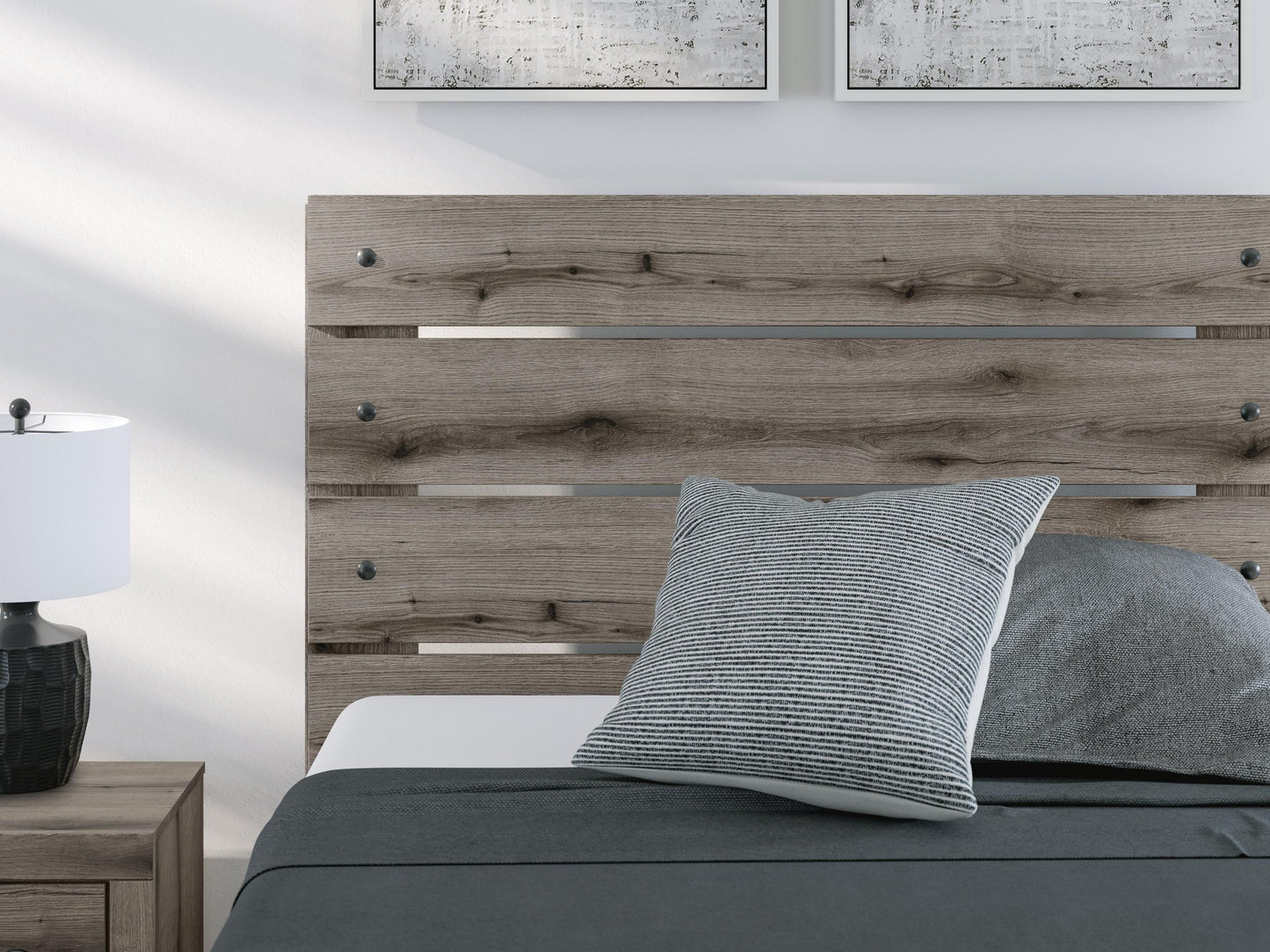 Graystorm  Panel Bed, Dresser And Mirror