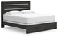 Cama con panel, tocador y espejo Hollivern