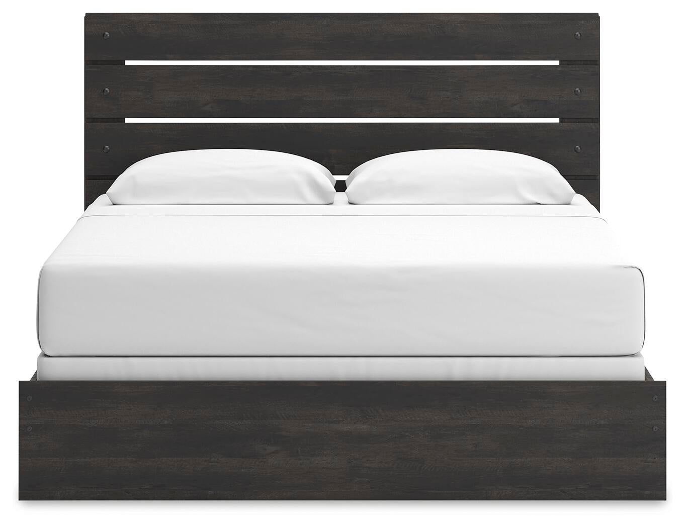 Cama con panel, tocador y espejo Hollivern