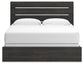 Cama con panel, tocador y espejo Hollivern
