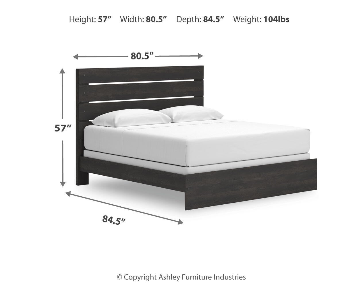 Cama con panel, tocador y espejo Hollivern