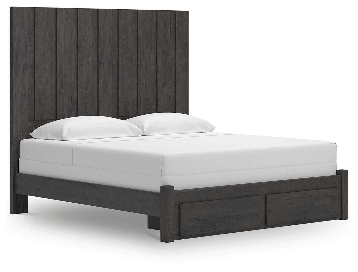 Cama Panel, Cómoda, Espejo y Mesita de Noche Fraluna