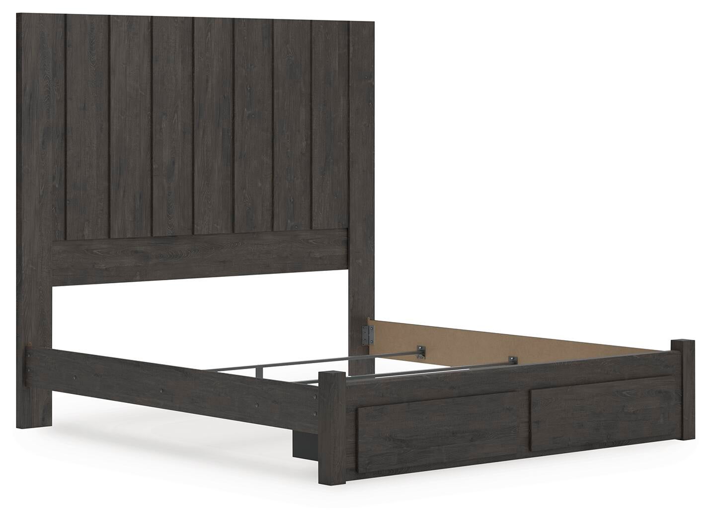Cama Panel, Cómoda, Espejo y Mesita de Noche Fraluna