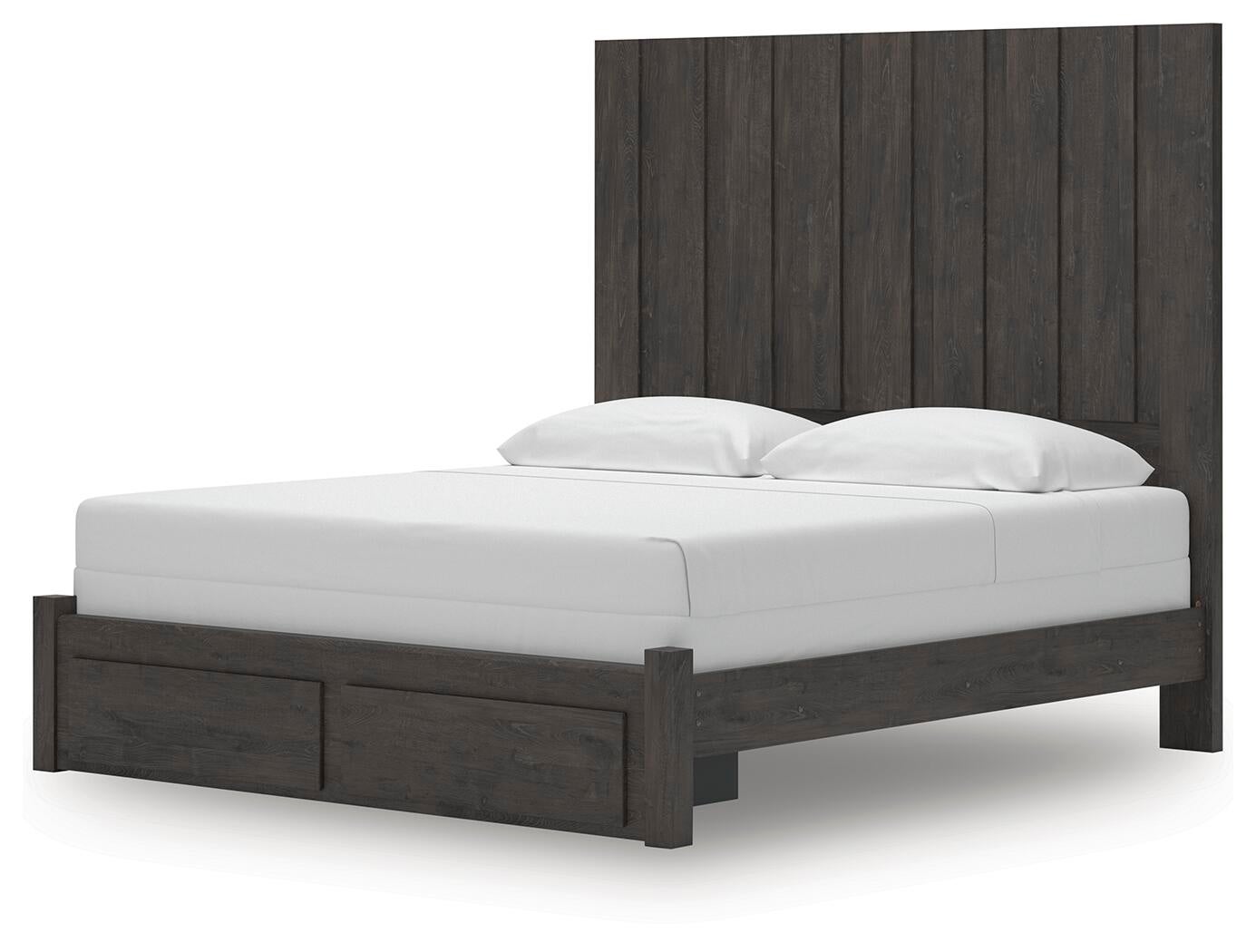 Cama Panel, Cómoda, Espejo y Mesita de Noche Fraluna