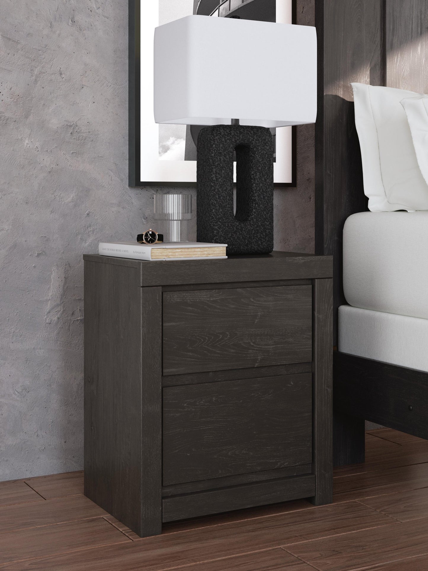Cama Panel, Cómoda, Espejo y Mesita de Noche Fraluna