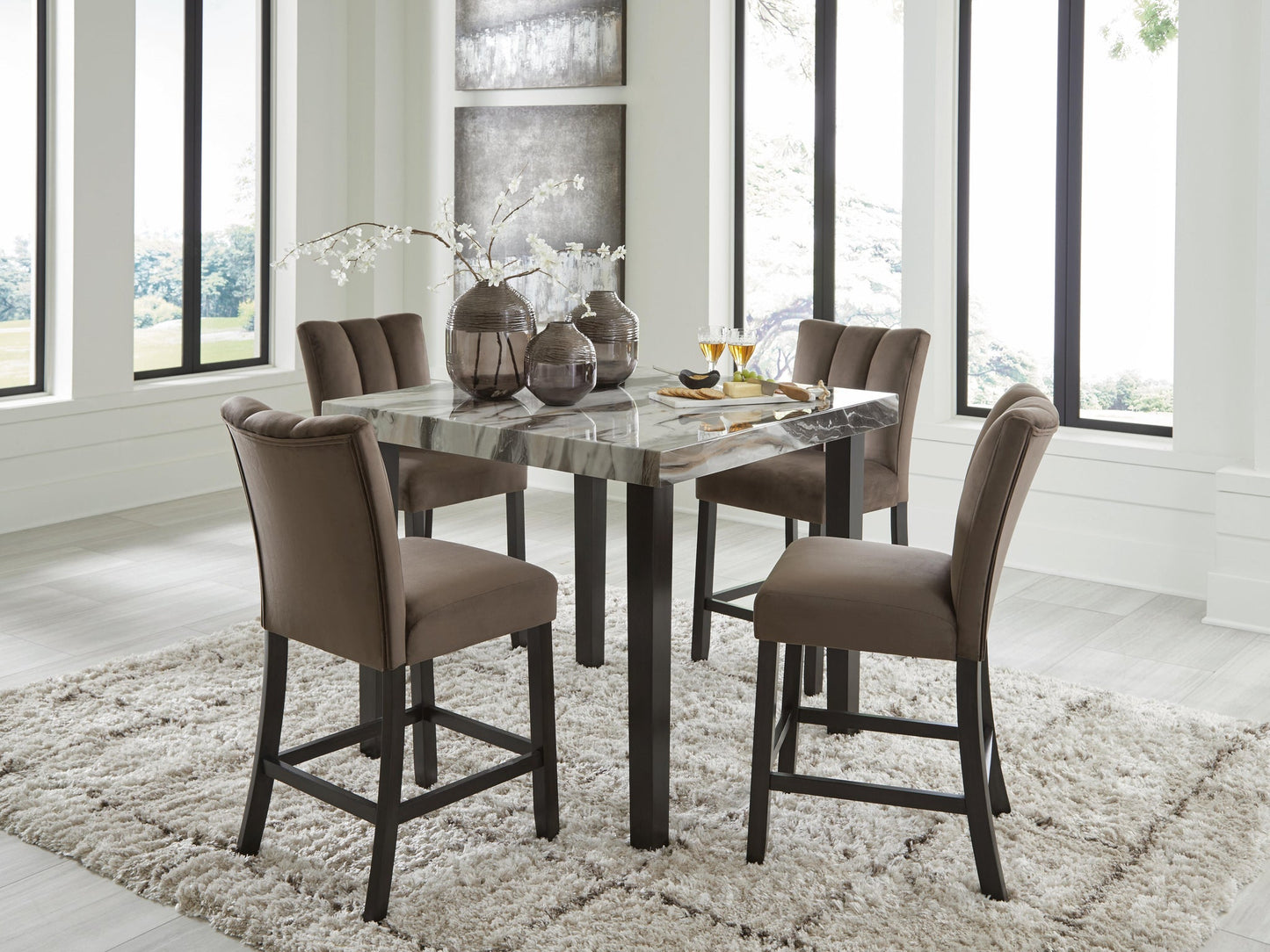 Ashley Express - Jeshina Counter Height Dining Table and 4 Barstools