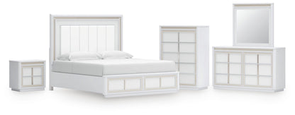 Chalanna  Upholstered Storage Bed, Dresser, Mirror, Chest And Nightstand