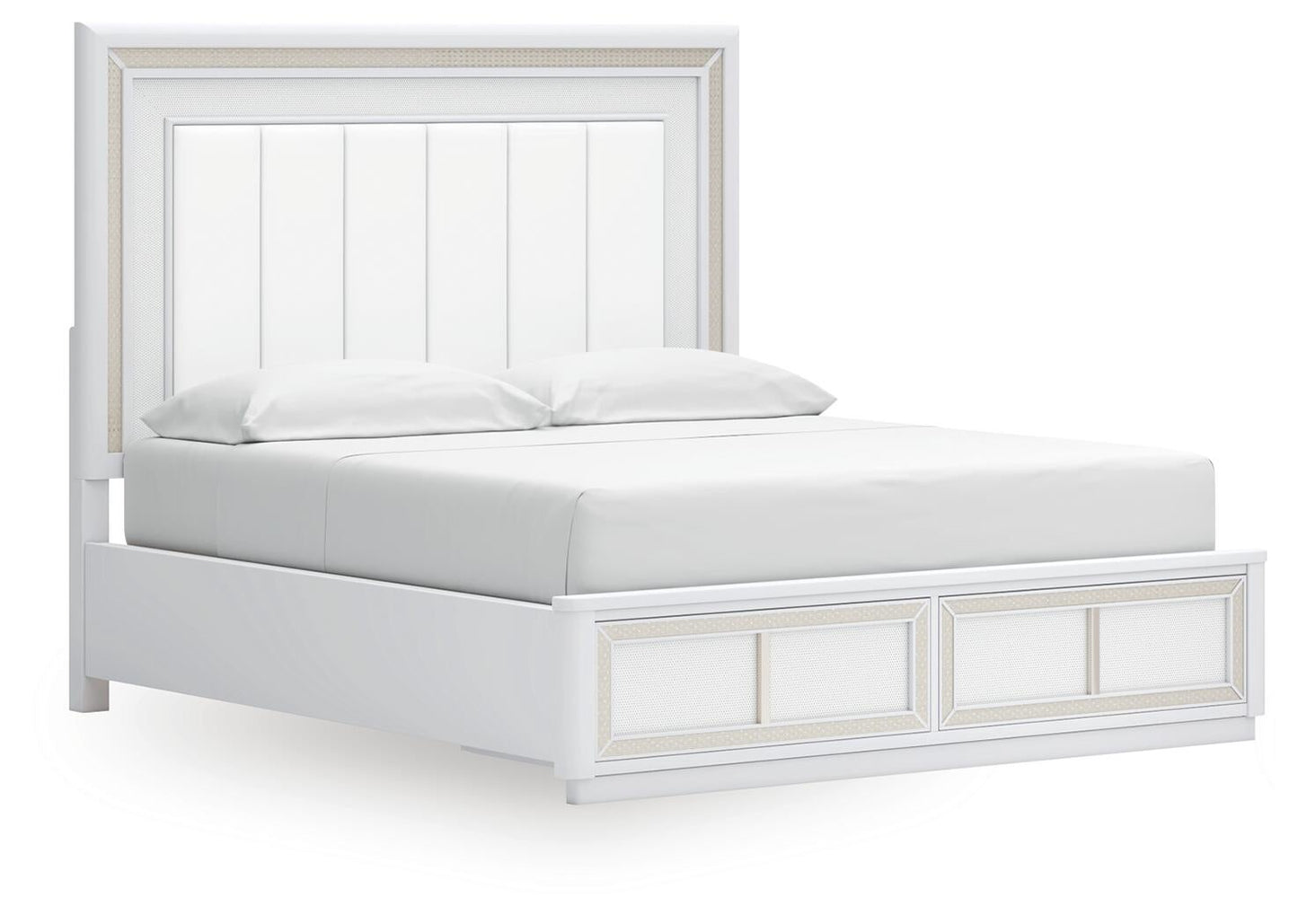 Chalanna California  Upholstered Storage Bed, Dresser, Mirror, Chest And Nightstand