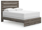 Cama con paneles, cómoda y espejo Graystorm