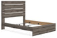 Cama con paneles, cómoda y espejo Graystorm