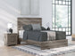 Cama con paneles, cómoda y espejo Graystorm