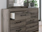 Graystorm  Panel Bed, Dresser And Mirror