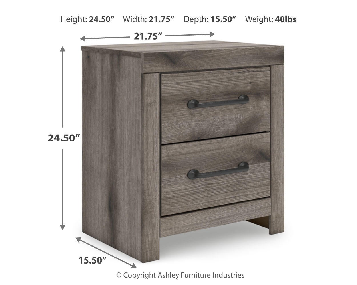 Graystorm  Panel Bed, Dresser And Mirror