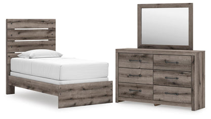 Graystorm  Panel Bed, Dresser And Mirror