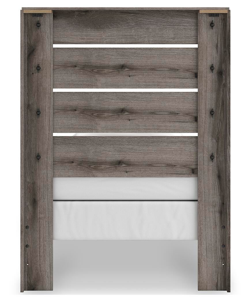 Graystorm  Panel Bed, Dresser And Mirror