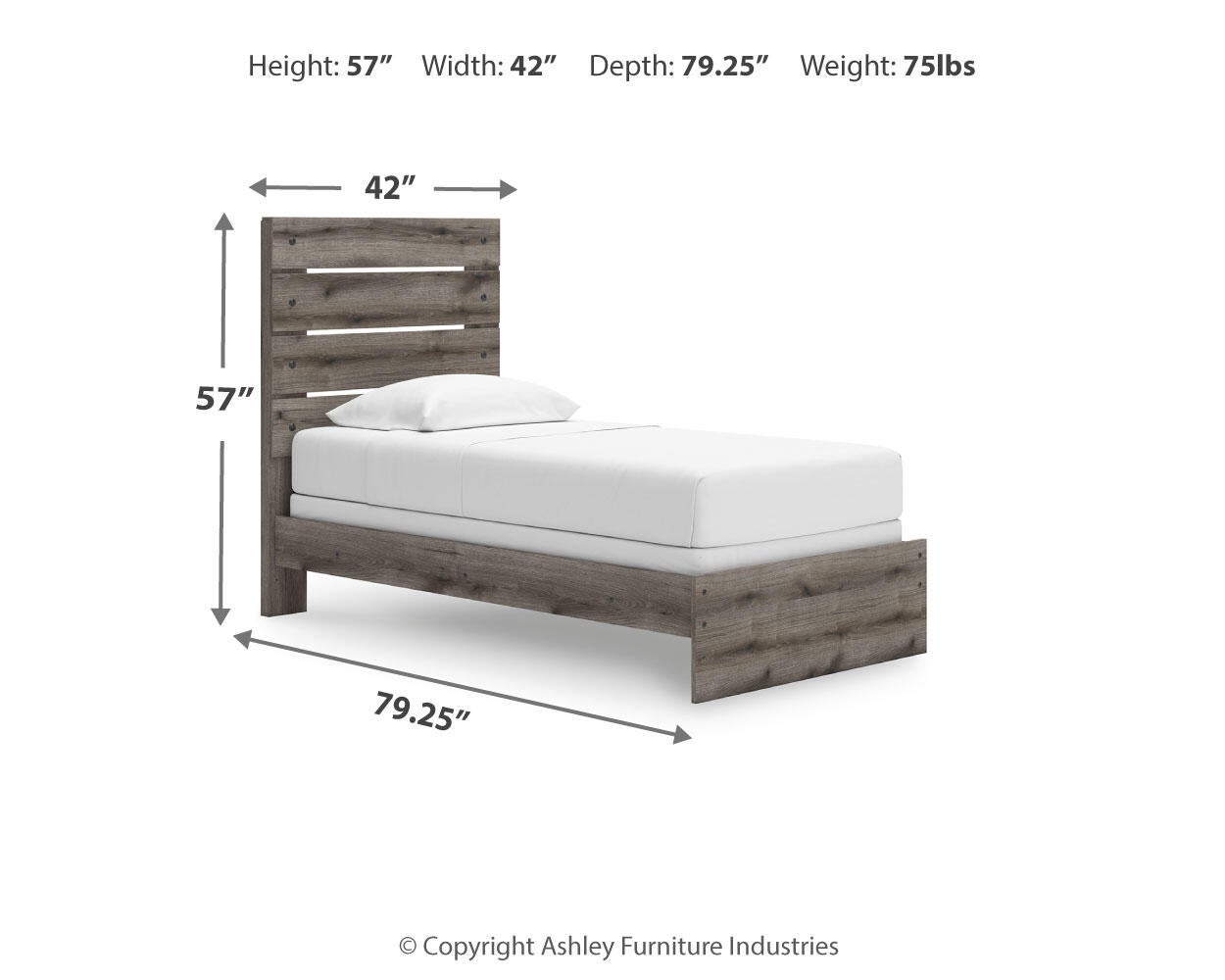Graystorm  Panel Bed, Dresser And Mirror