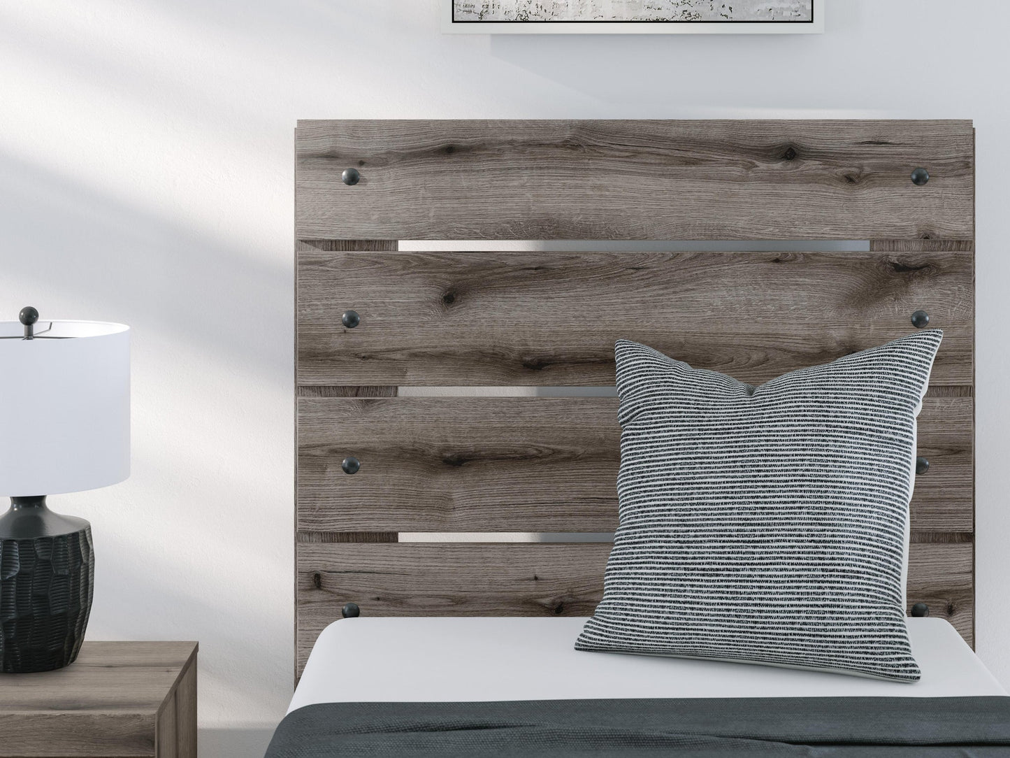 Graystorm  Panel Bed, Dresser And Mirror